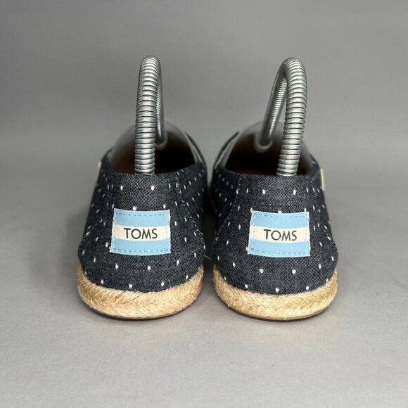 Toms Alpargata Shoes Women's Size 6.5 Chambray Dot Espadrille Slip On Loafers - Picture 5 of 12
